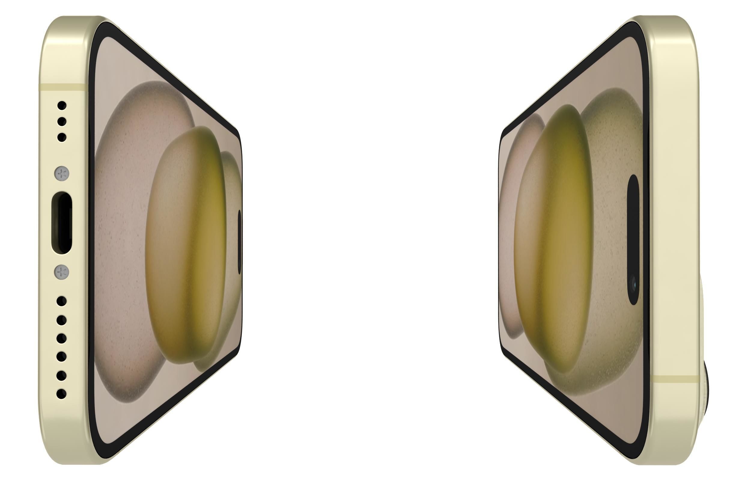 Apple iPhone 15 Yellow 3D model_8