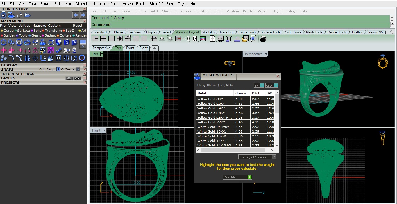 Wire Mesh Plain gold ring 3D print model_3