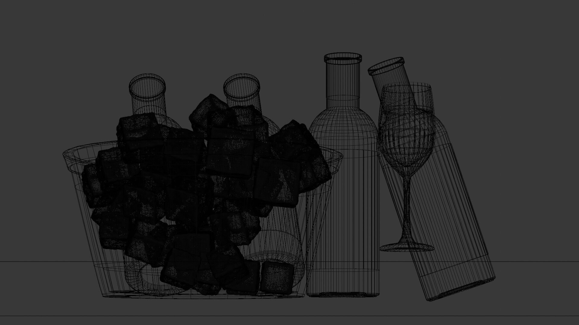 wine and Glass 3D model  3D model_3
