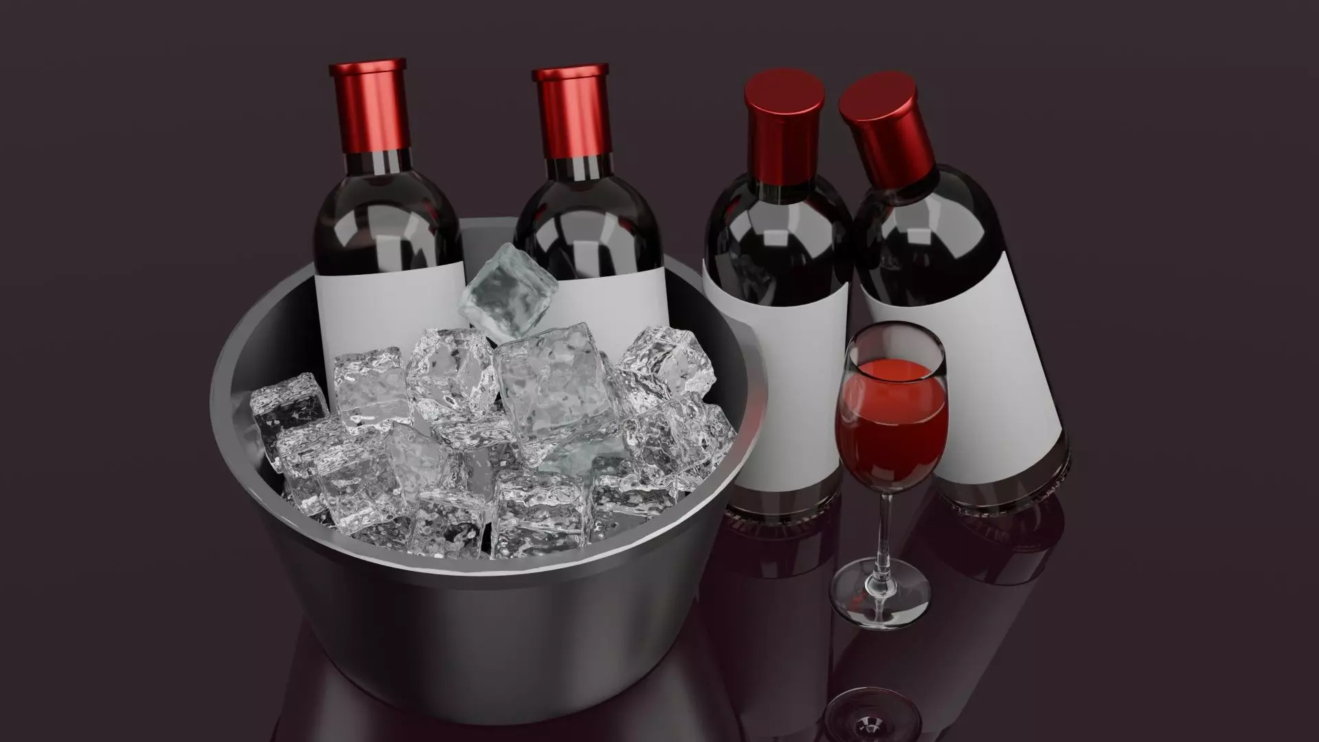 wine and Glass 3D model  3D model_0