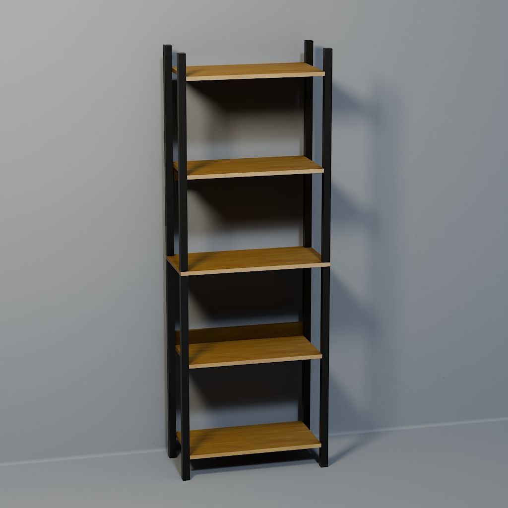 shelf industrial five niches Low-poly 3D model_5