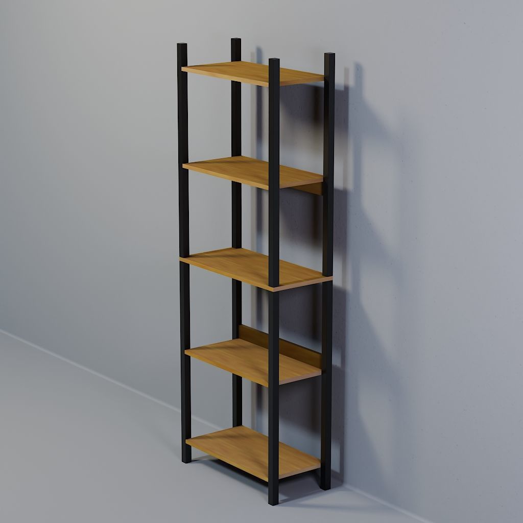 shelf industrial five niches Low-poly 3D model_2