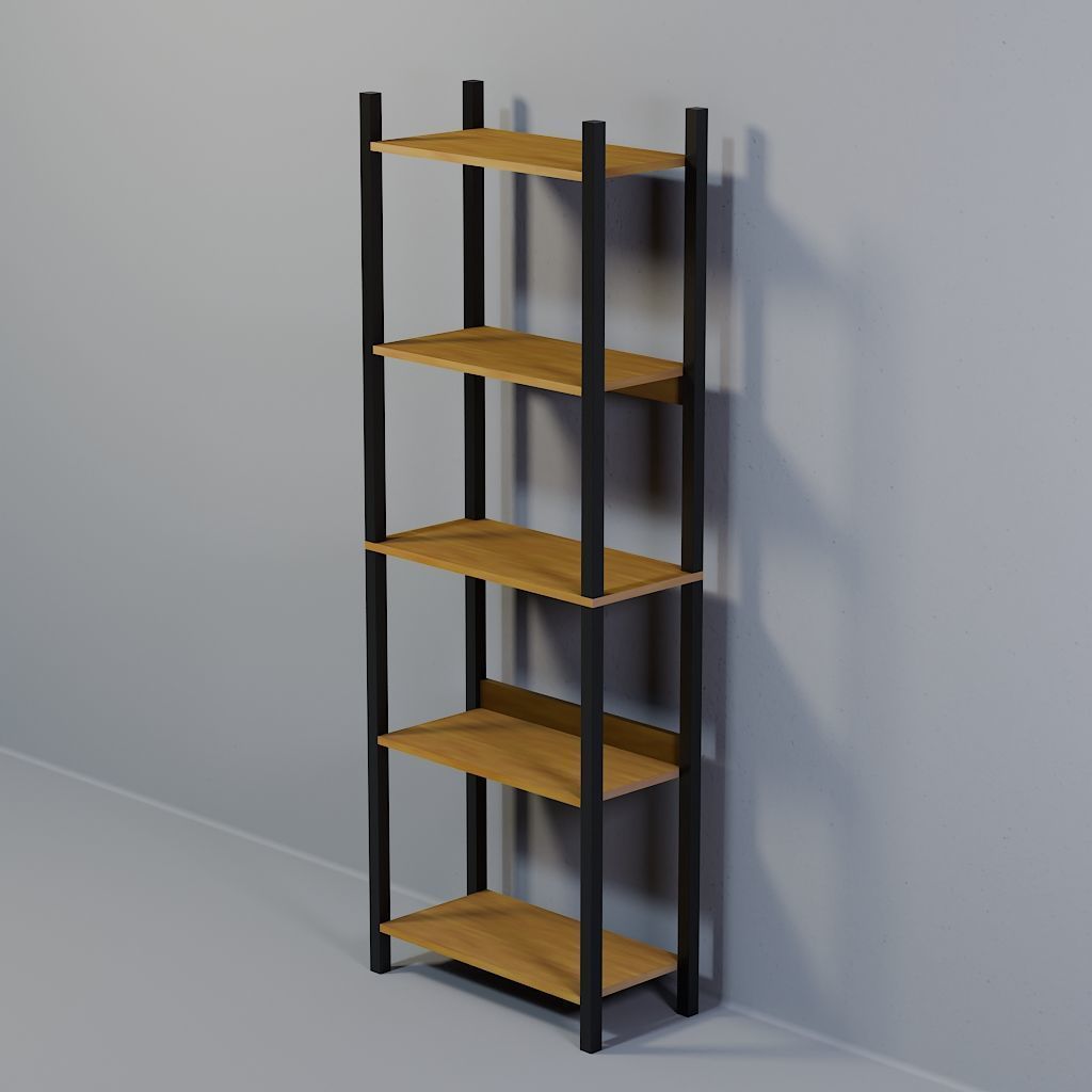 shelf industrial five niches Low-poly 3D model_1