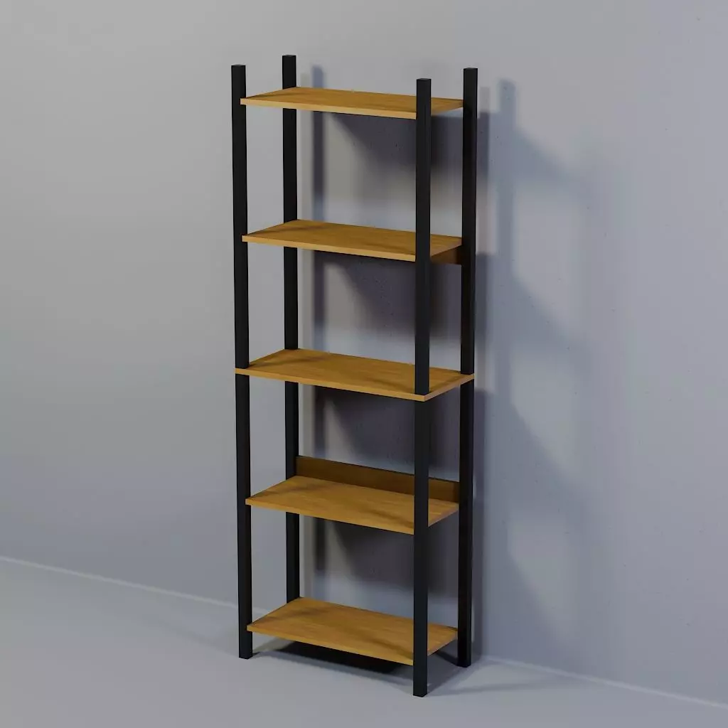 shelf industrial five niches Low-poly 3D model_0