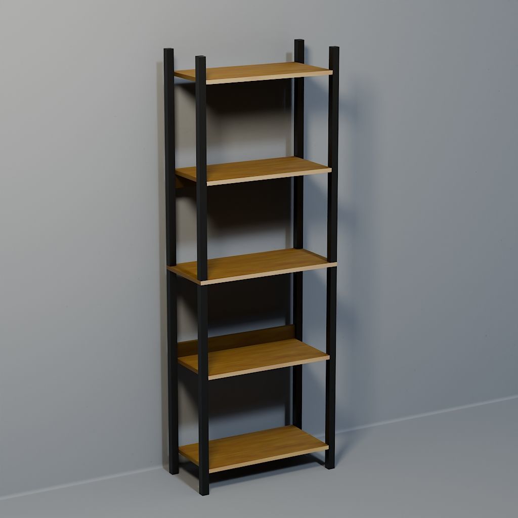 shelf industrial five niches Low-poly 3D model_6