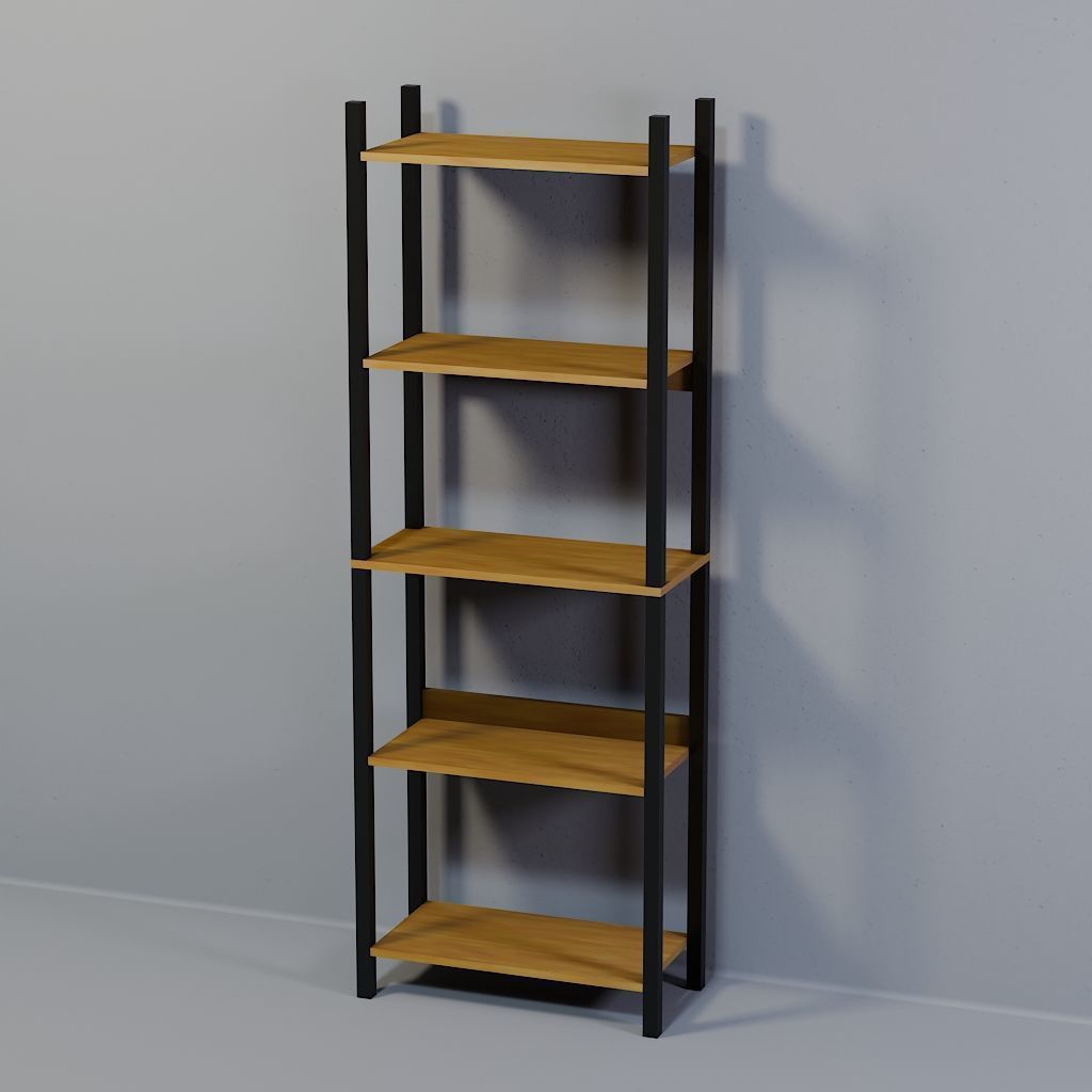 shelf industrial five niches Low-poly 3D model_3