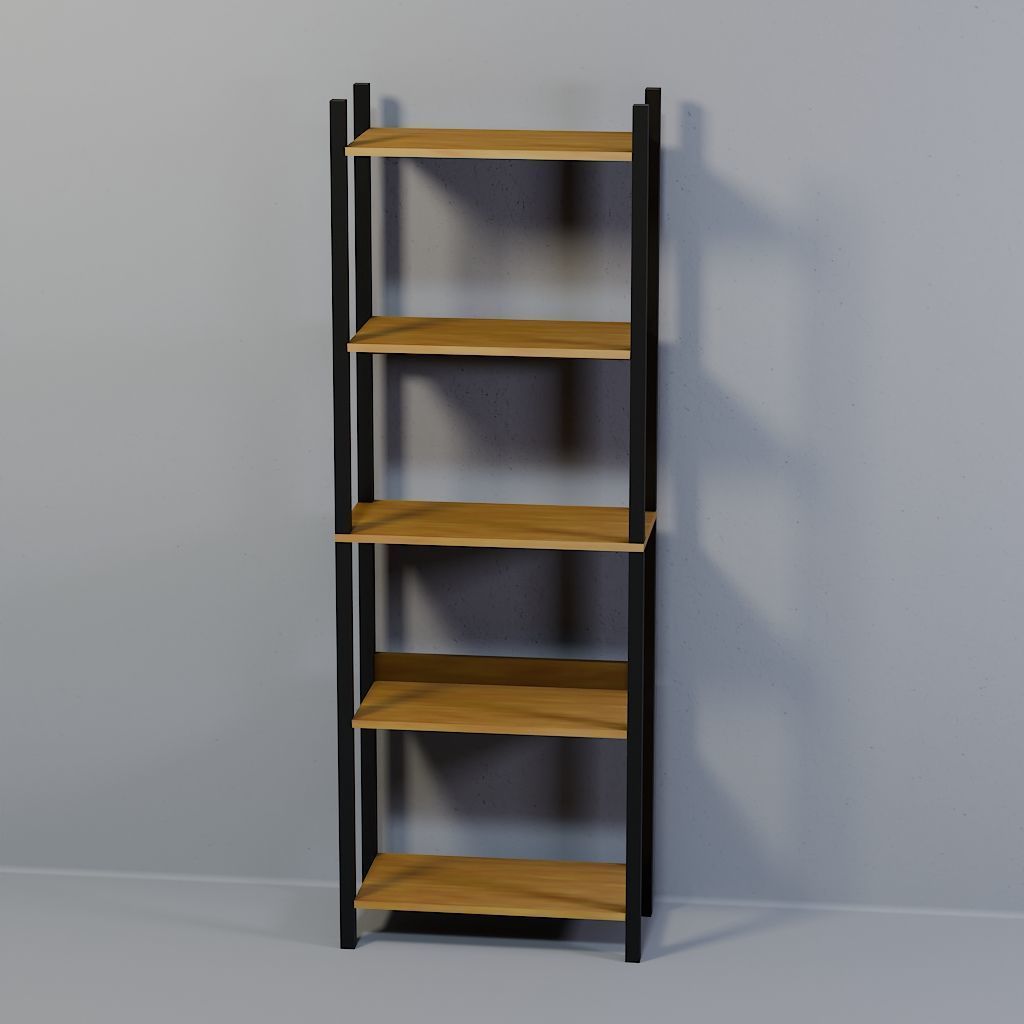 shelf industrial five niches Low-poly 3D model_4