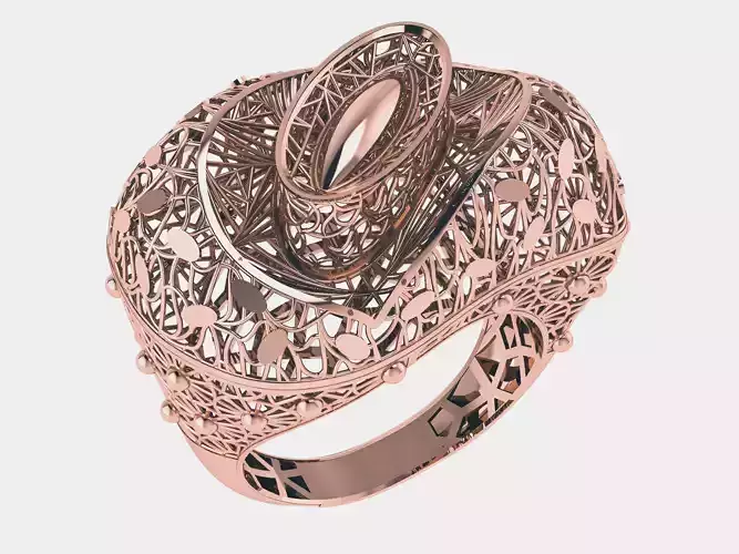 Wire Mesh Plain gold ring