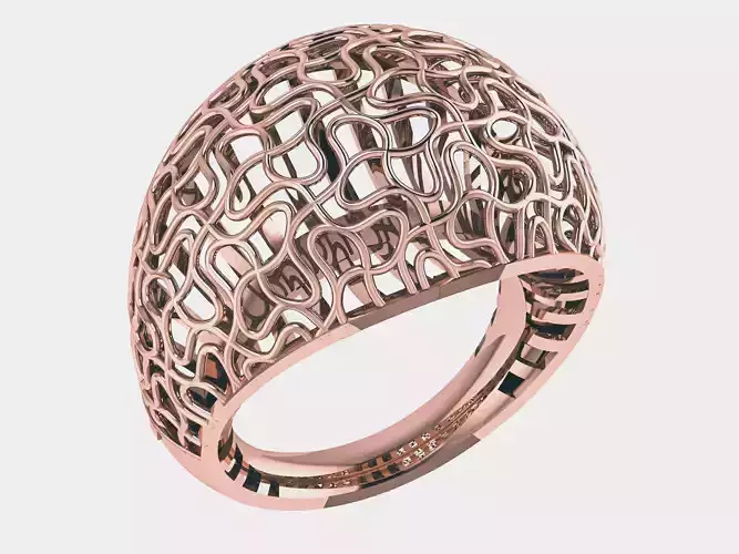 Wire Mesh Plain gold ring