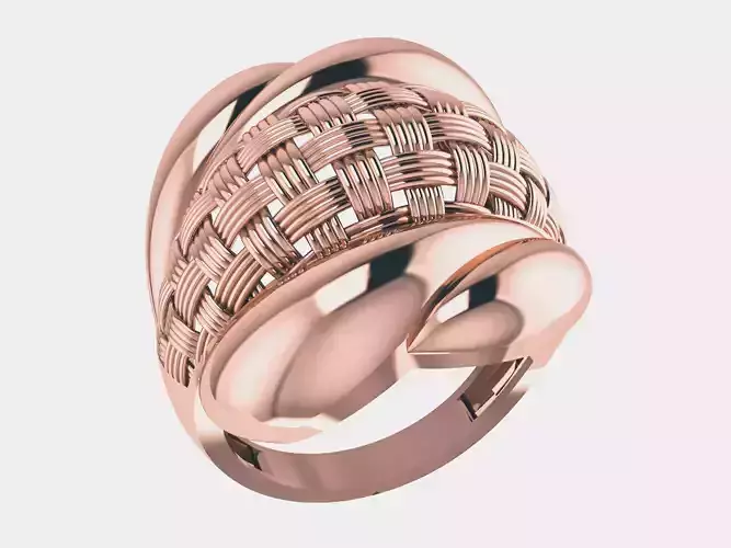 woven Wire Mesh Plain gold ring 3D print model