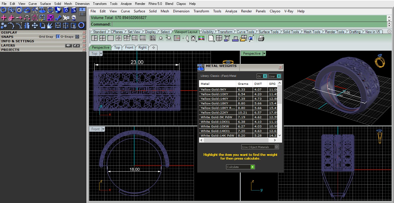 Cuban Chainmono ring 3D print model_3