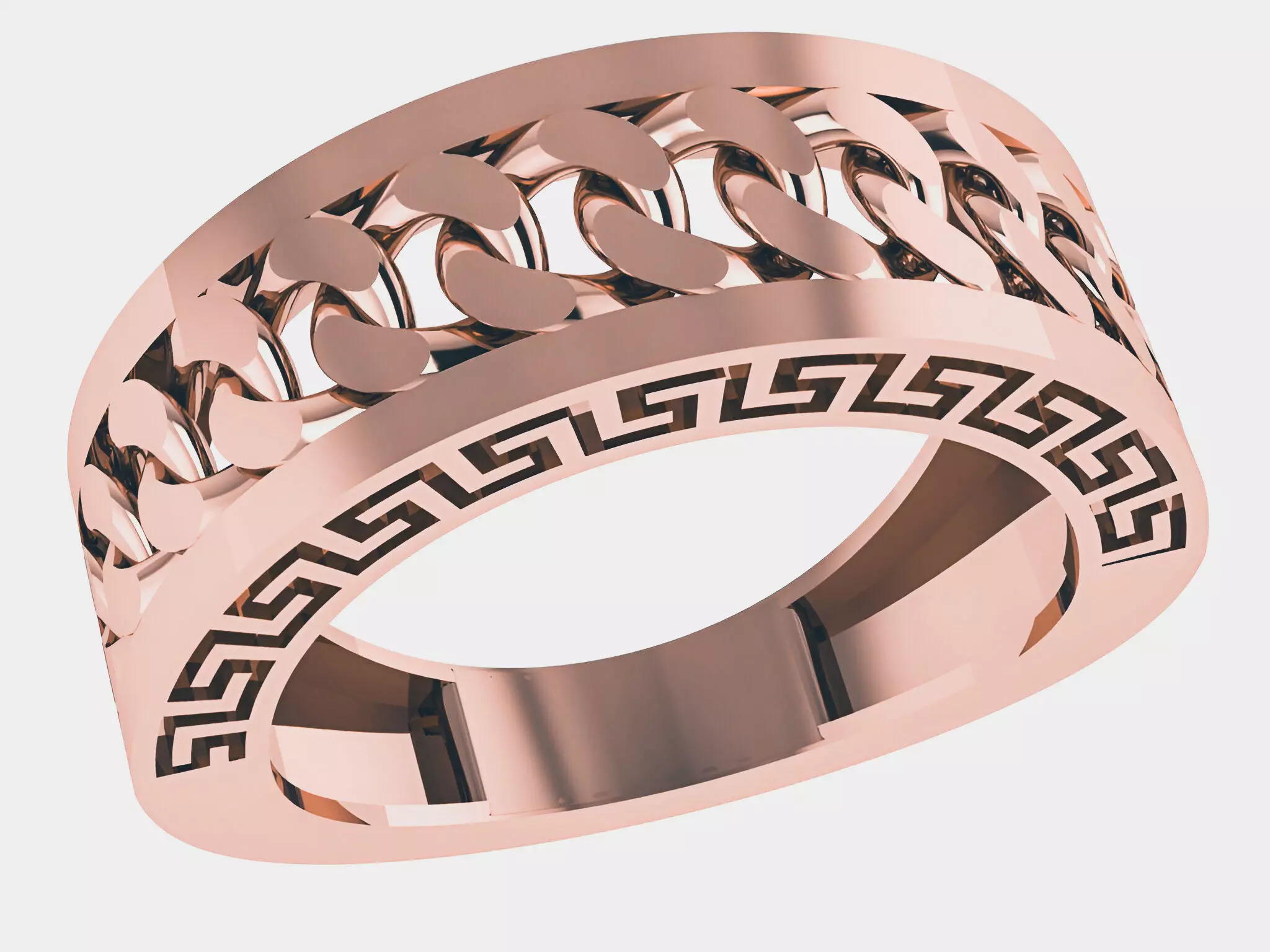 Cuban Chain Ring 3D print model_0