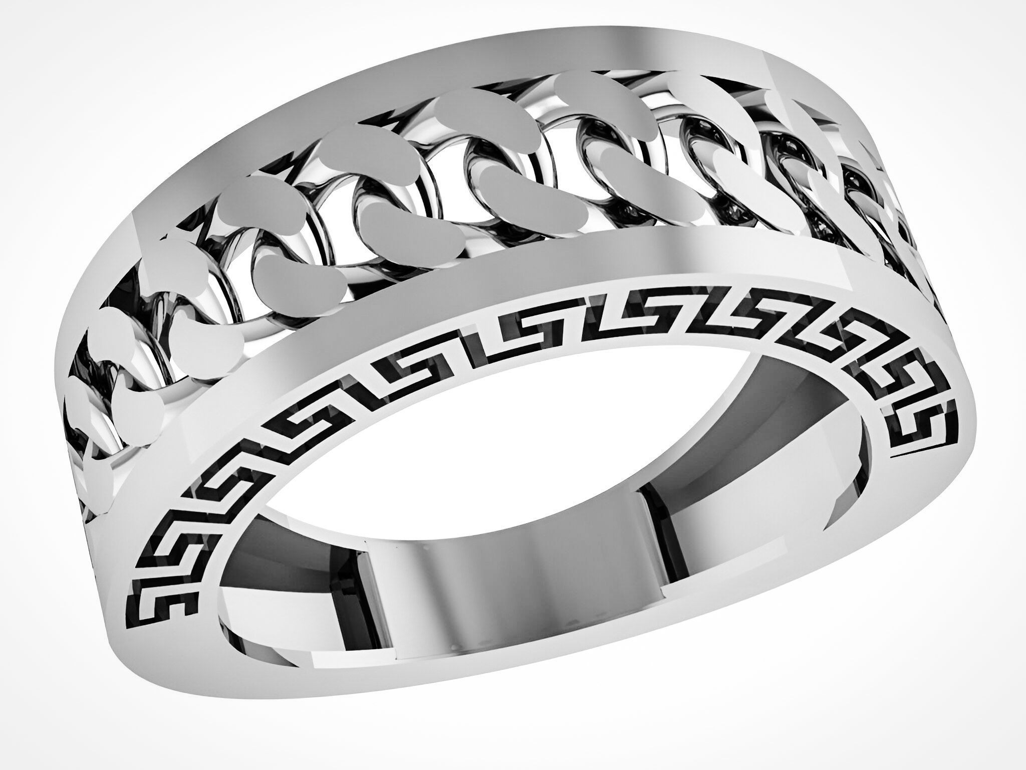 Cuban Chain Ring 3D print model_2
