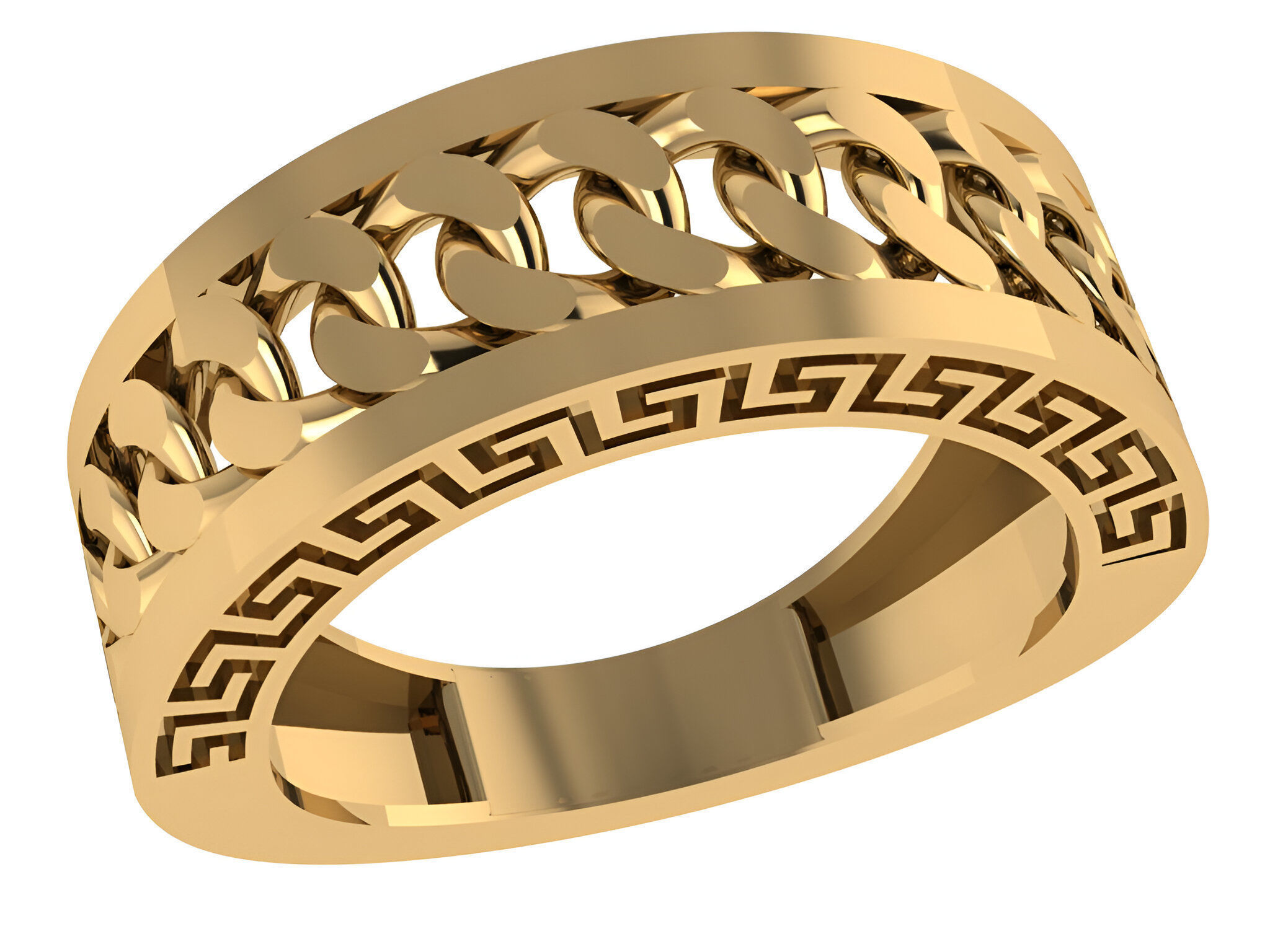 Cuban Chain Ring 3D print model_1