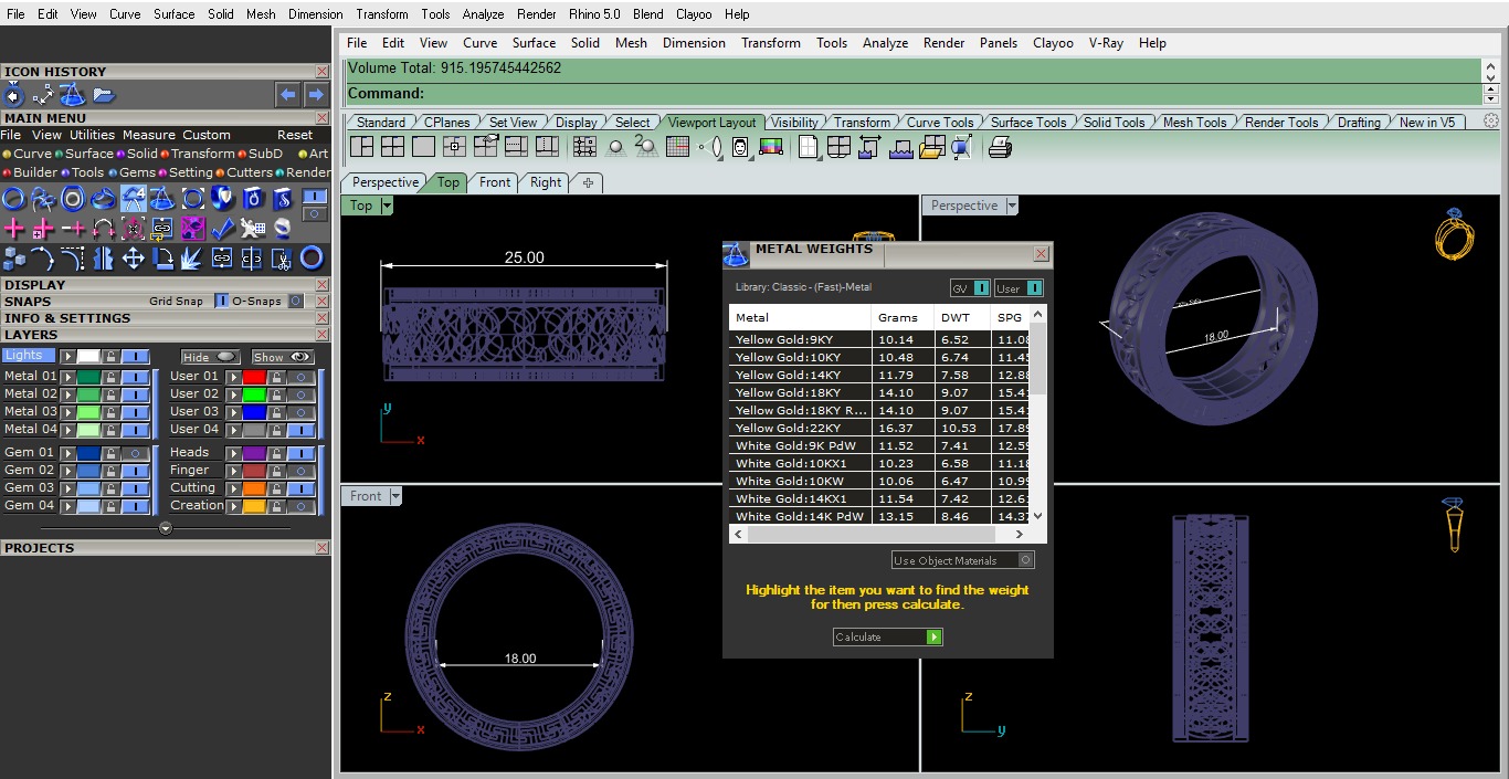 Cuban ring 3D print model_3