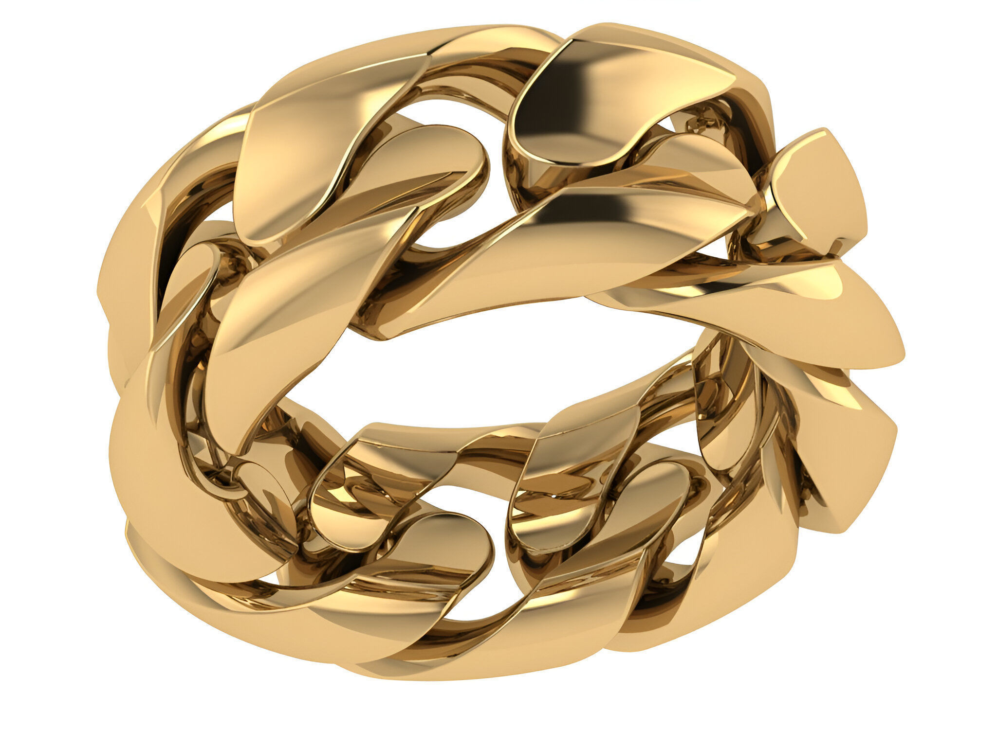Cuban Chain  ring 3D print model_1