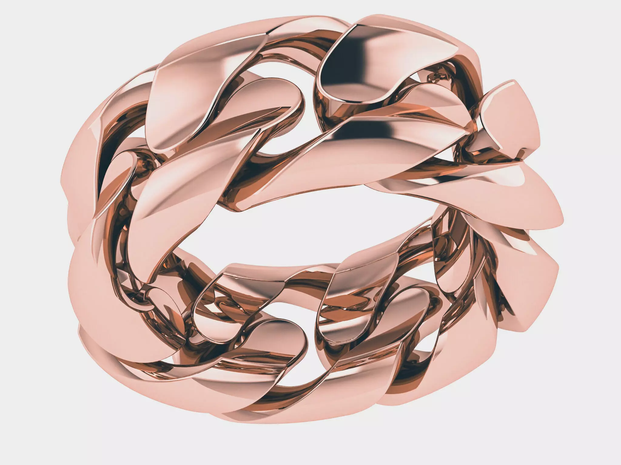 Cuban Chain  ring 3D print model_0