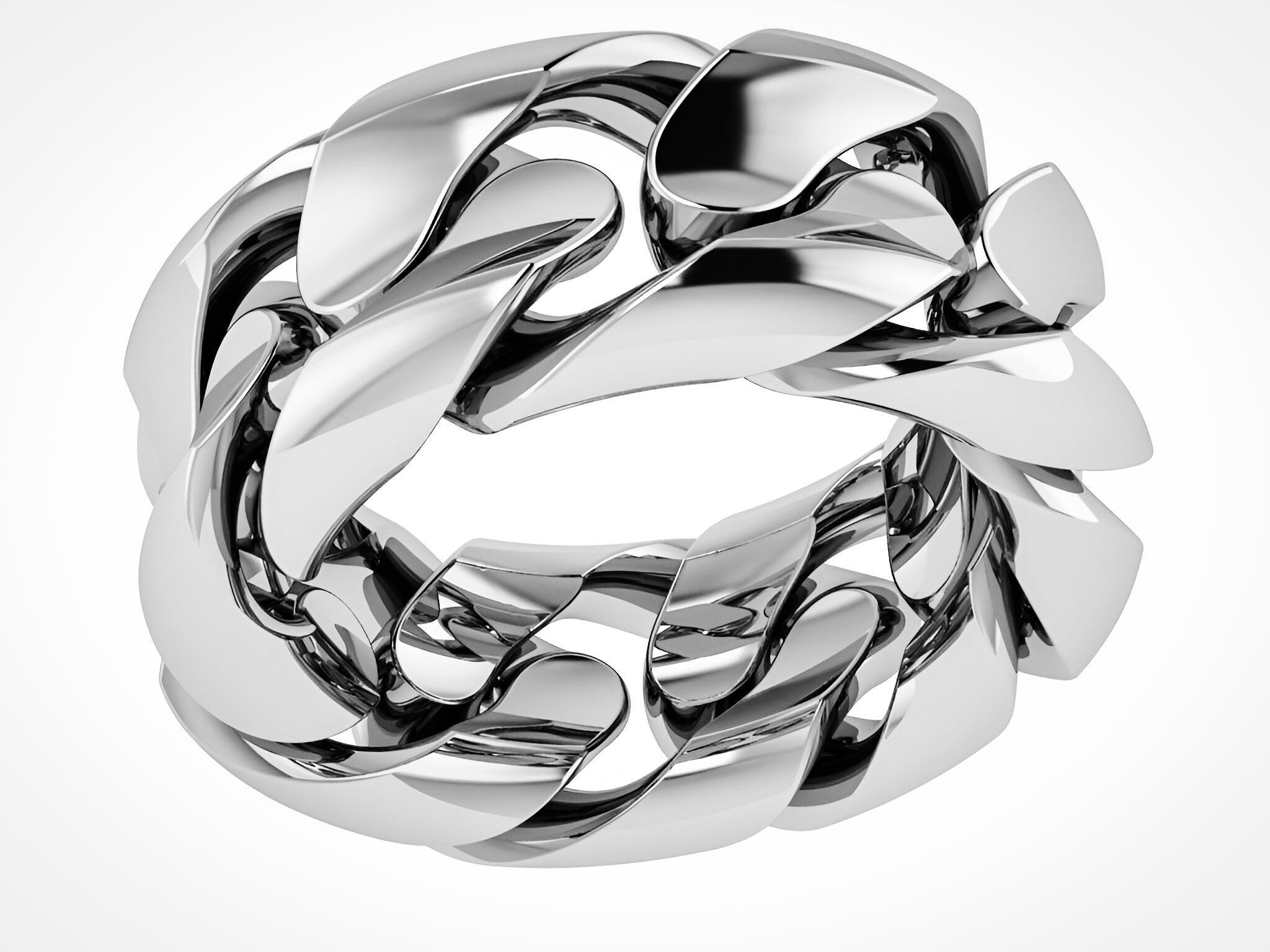 Cuban Chain  ring 3D print model_2