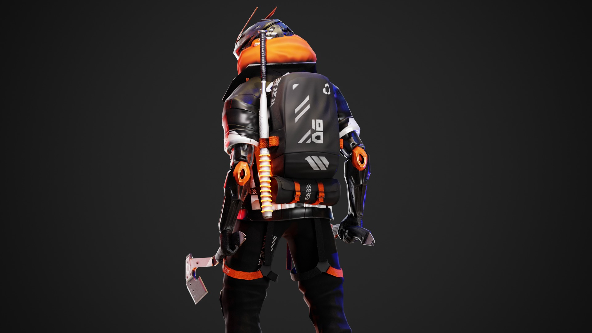 Cyberpunk Axion Robot Low-poly 3D model_5