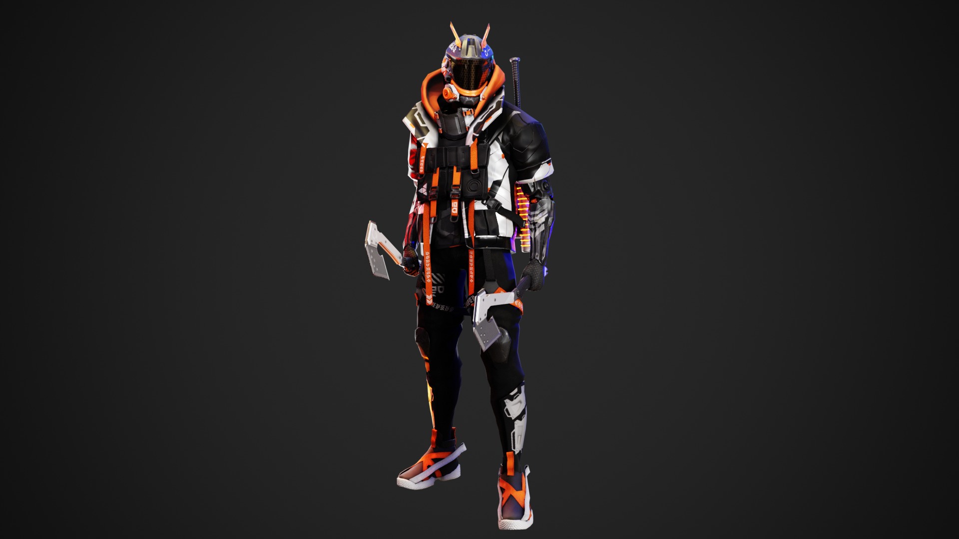 Cyberpunk Axion Robot Low-poly 3D model_7