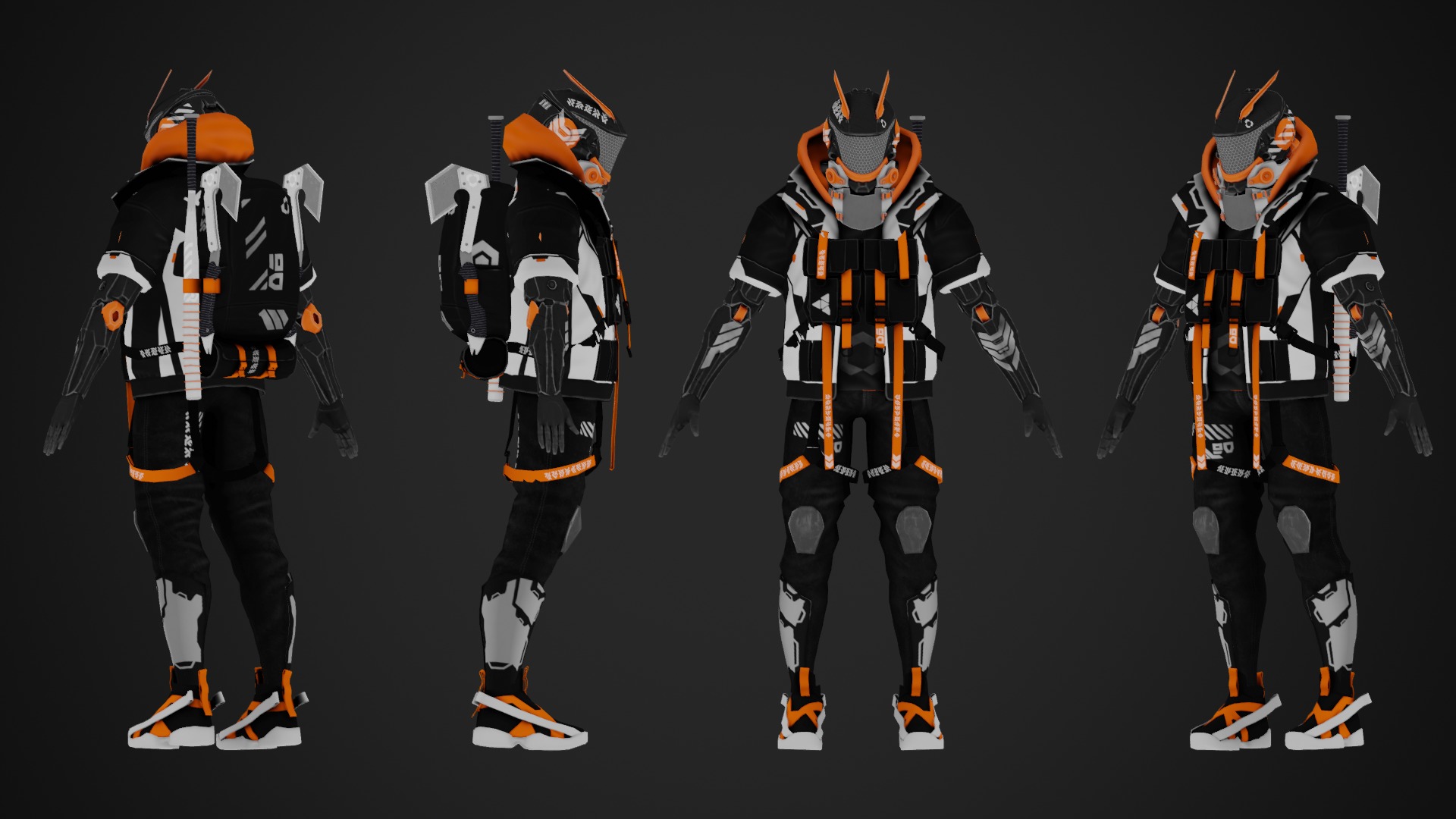 Cyberpunk Axion Robot Low-poly 3D model_14
