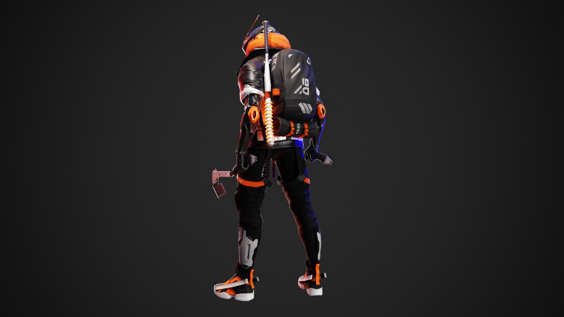 Cyberpunk Axion Robot Low-poly 3D model_10