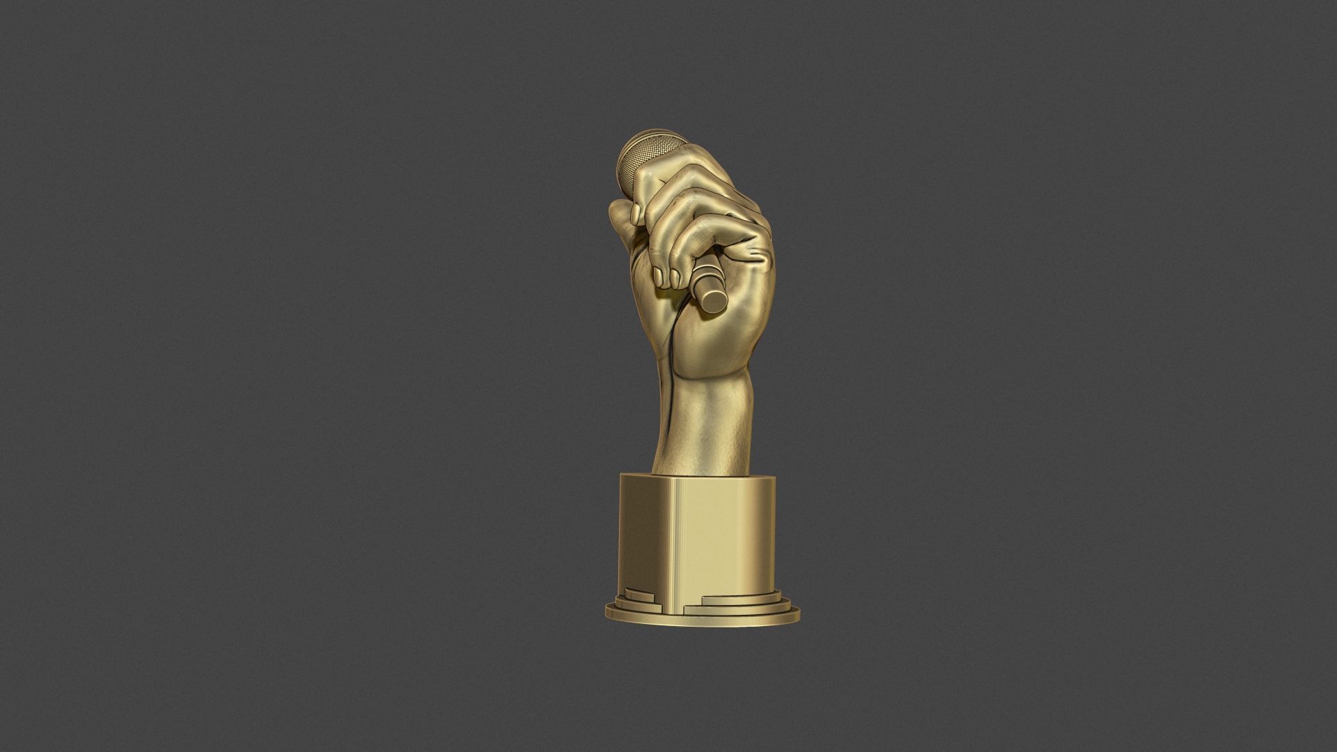 Microphone Trophy 3D print model_4