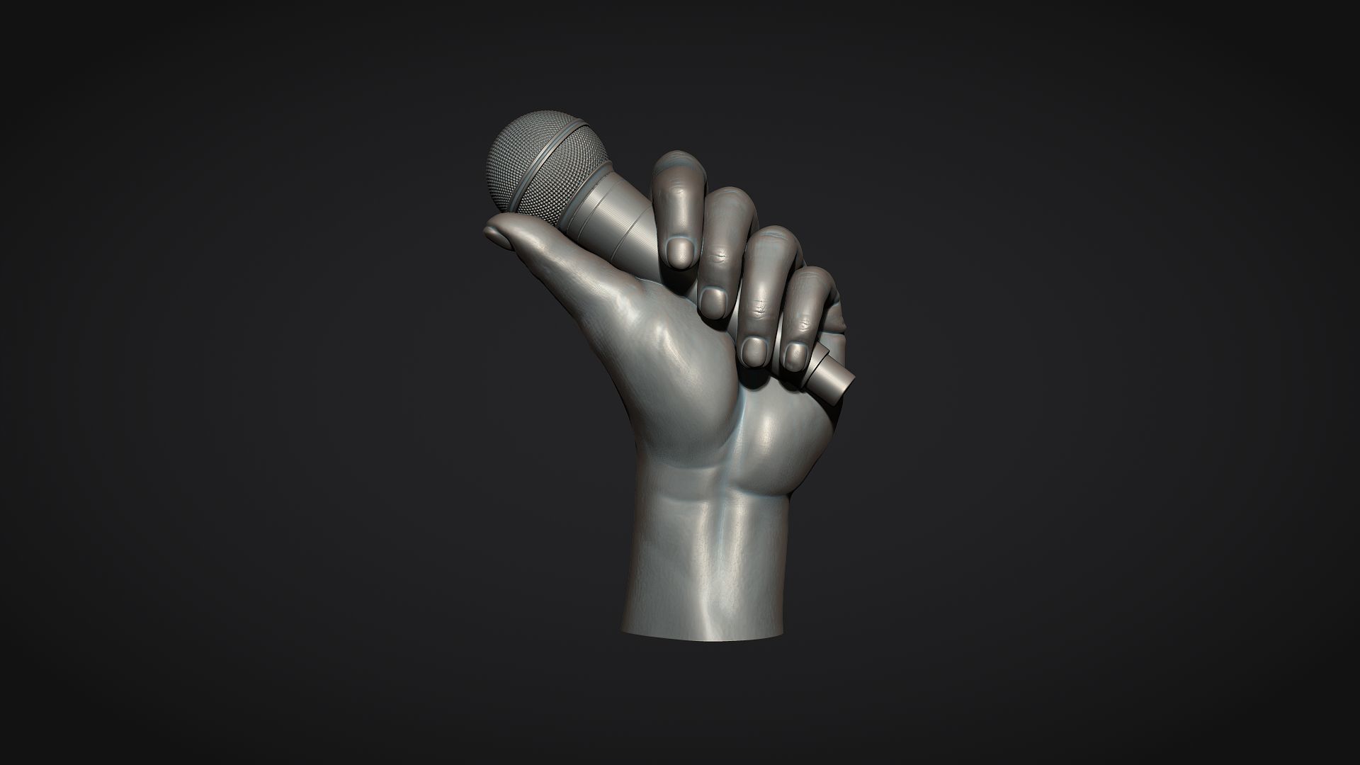 Microphone Trophy 3D print model_9