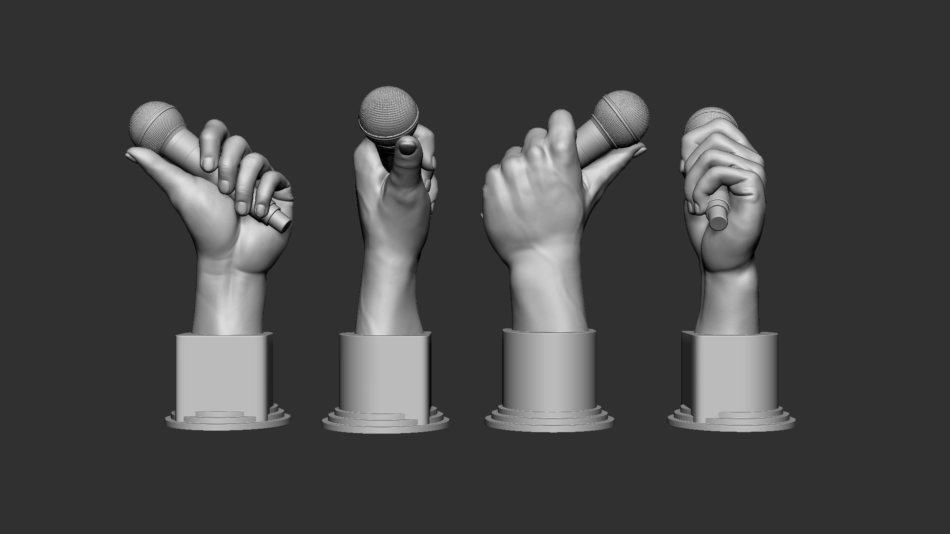 Microphone Trophy 3D print model_5