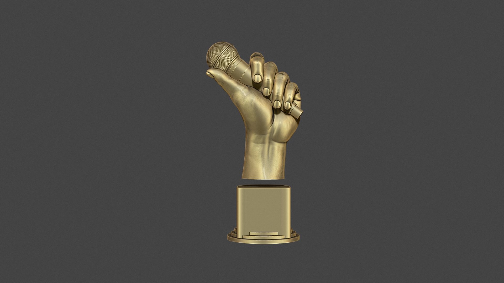 Microphone Trophy 3D print model_2