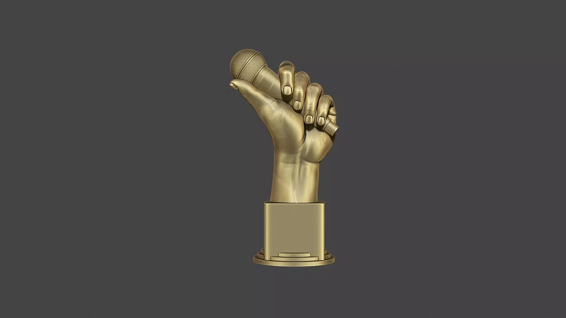 Microphone Trophy 3D print model_0