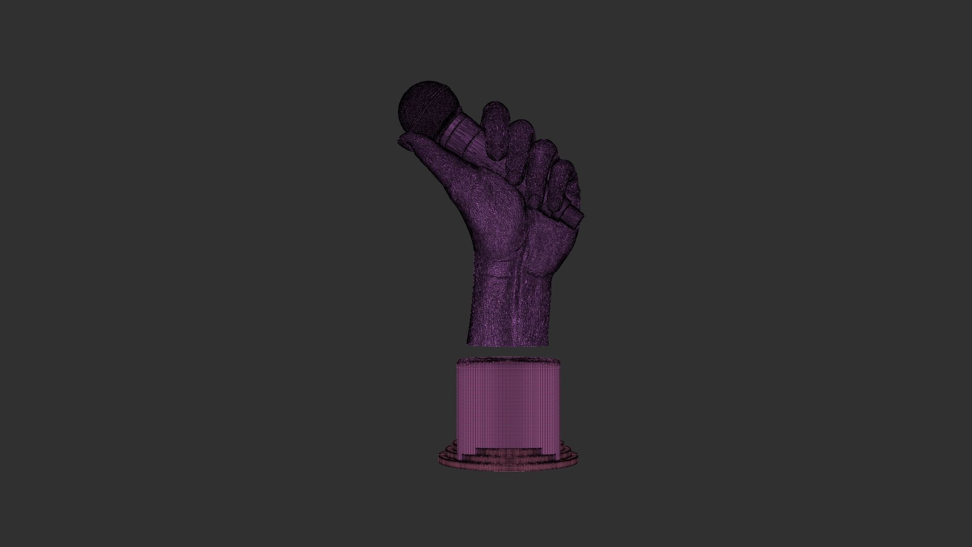 Microphone Trophy 3D print model_11