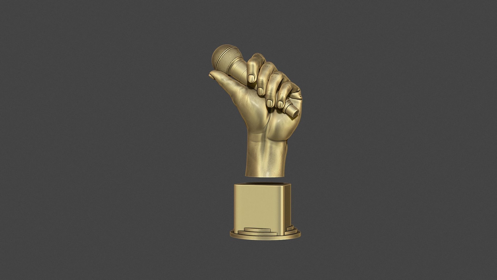 Microphone Trophy 3D print model_3