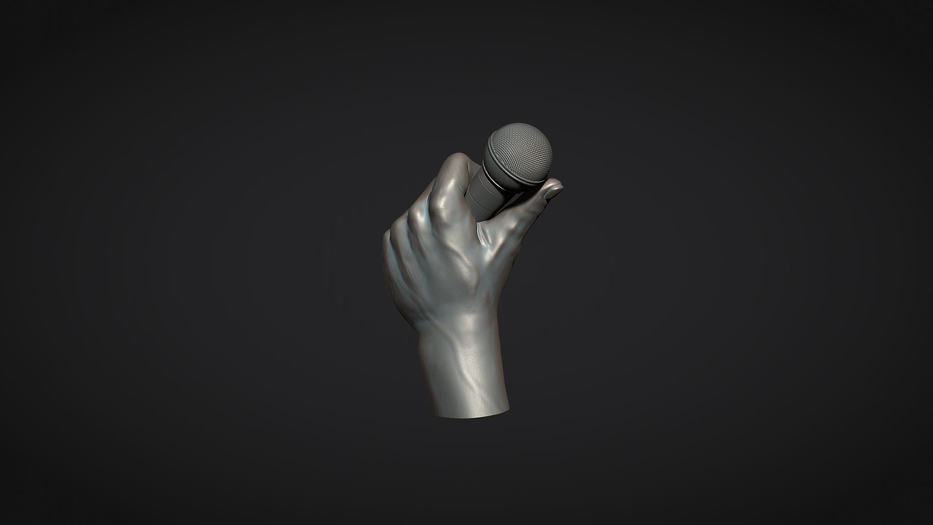 Microphone Trophy 3D print model_10