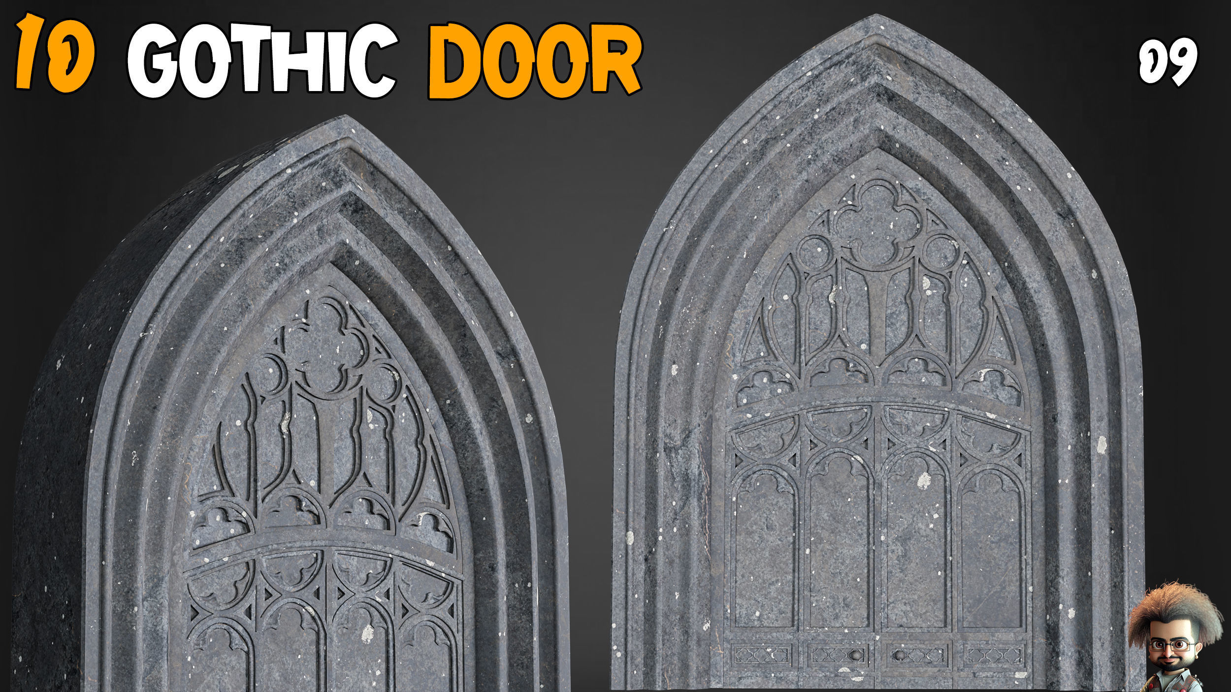 23 Gothic Door and Window 3D Model   Vol 1 Low-poly 3D model_25