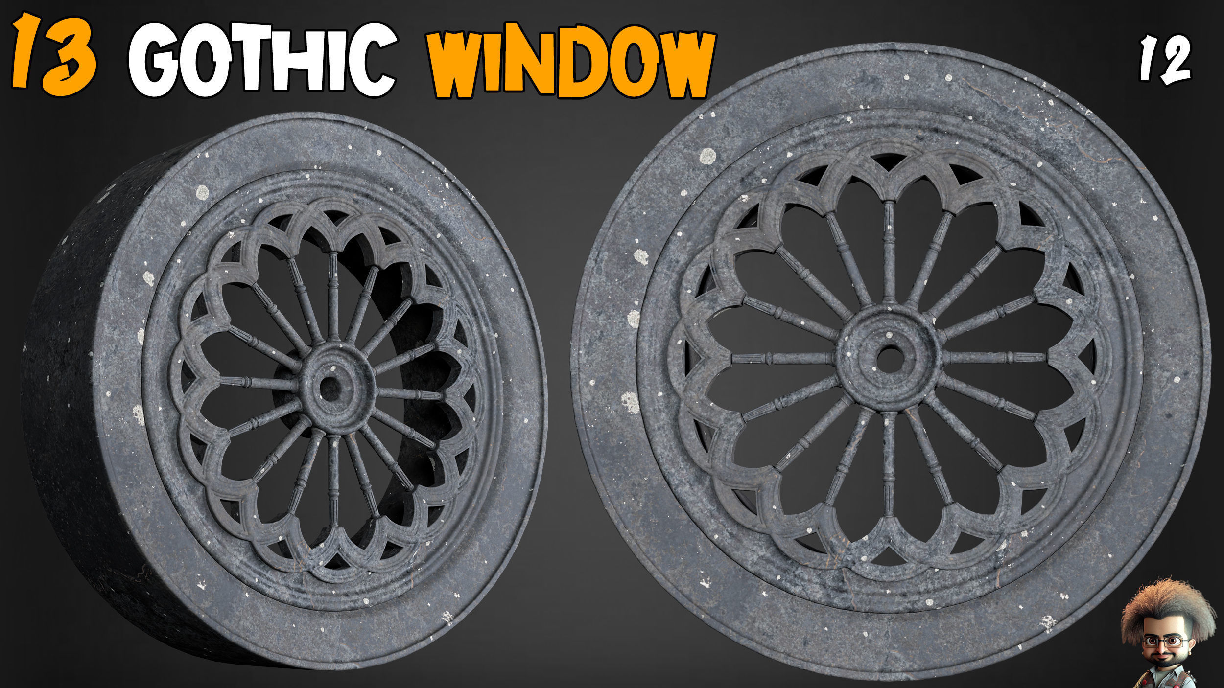 23 Gothic Door and Window 3D Model   Vol 1 Low-poly 3D model_15