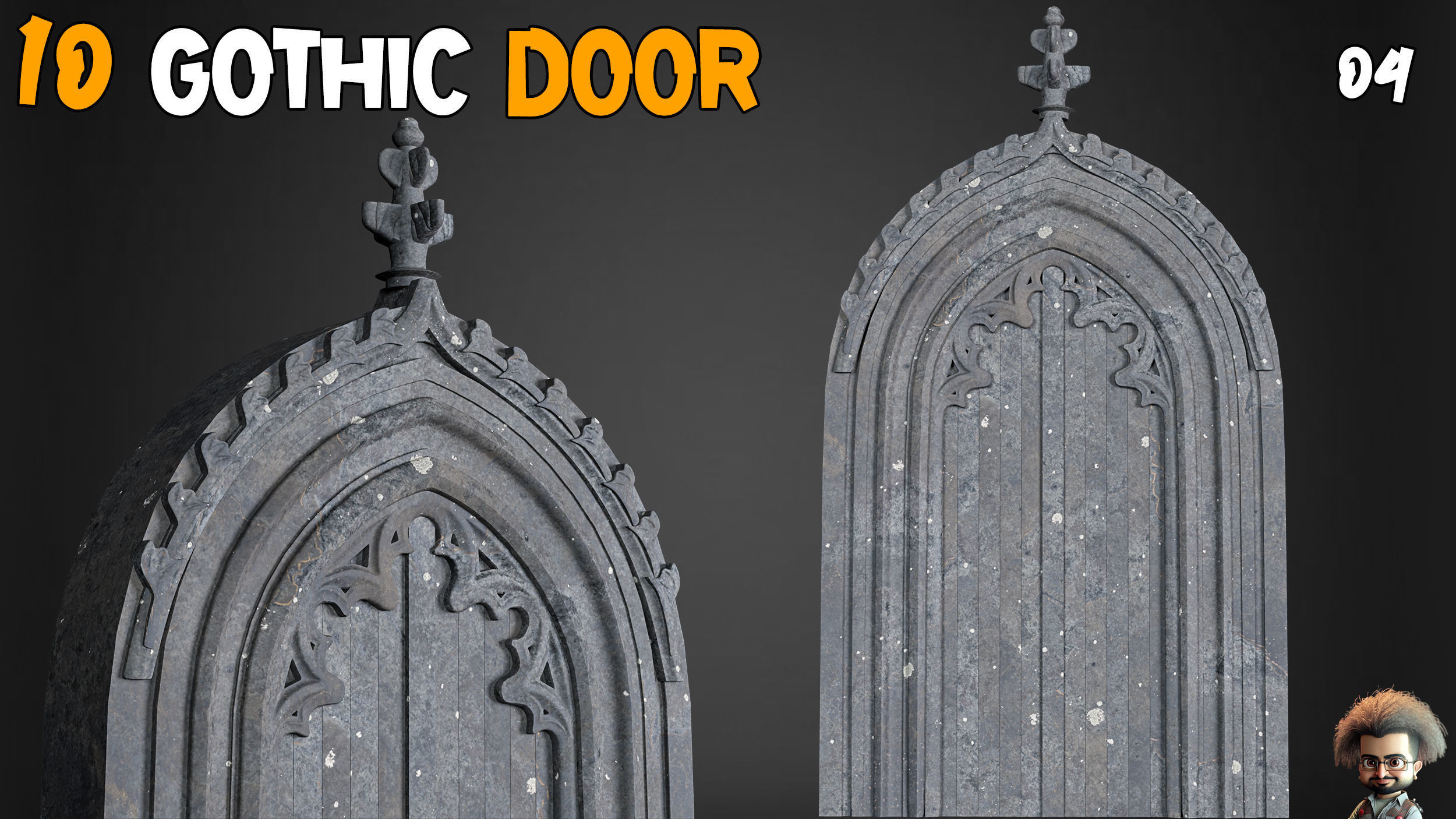 23 Gothic Door and Window 3D Model   Vol 1 Low-poly 3D model_20