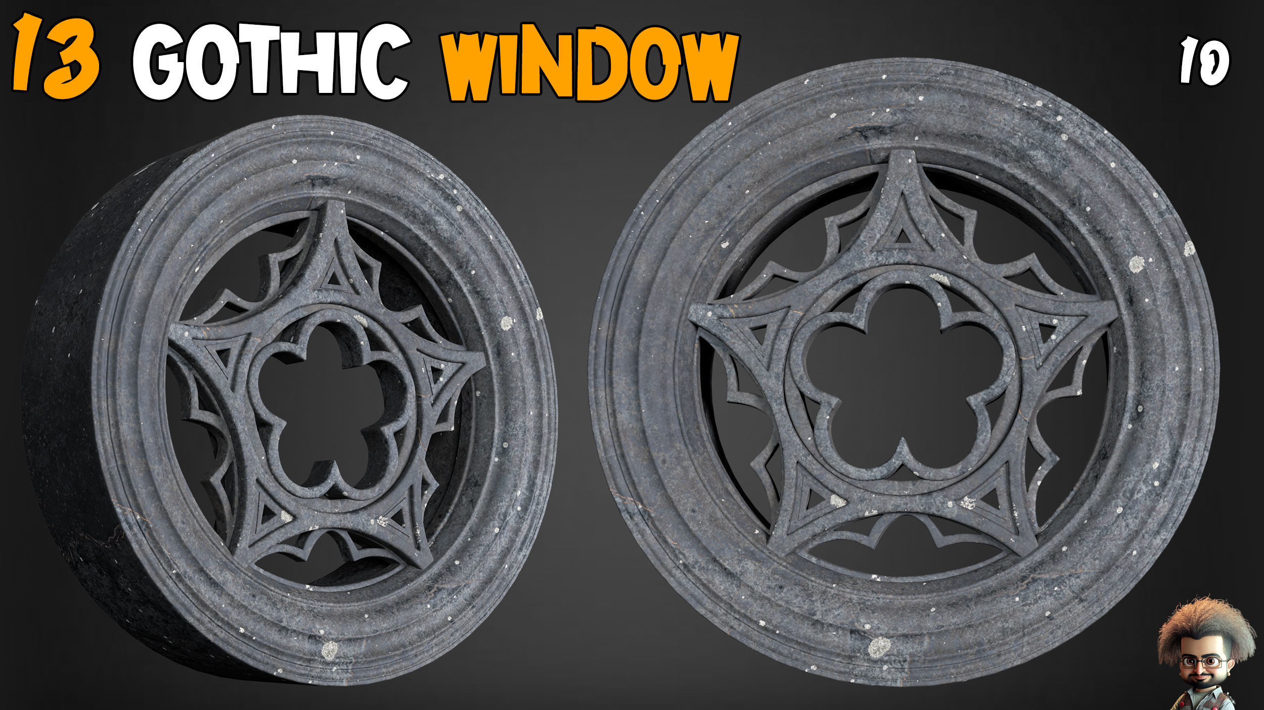 23 Gothic Door and Window 3D Model   Vol 1 Low-poly 3D model_13