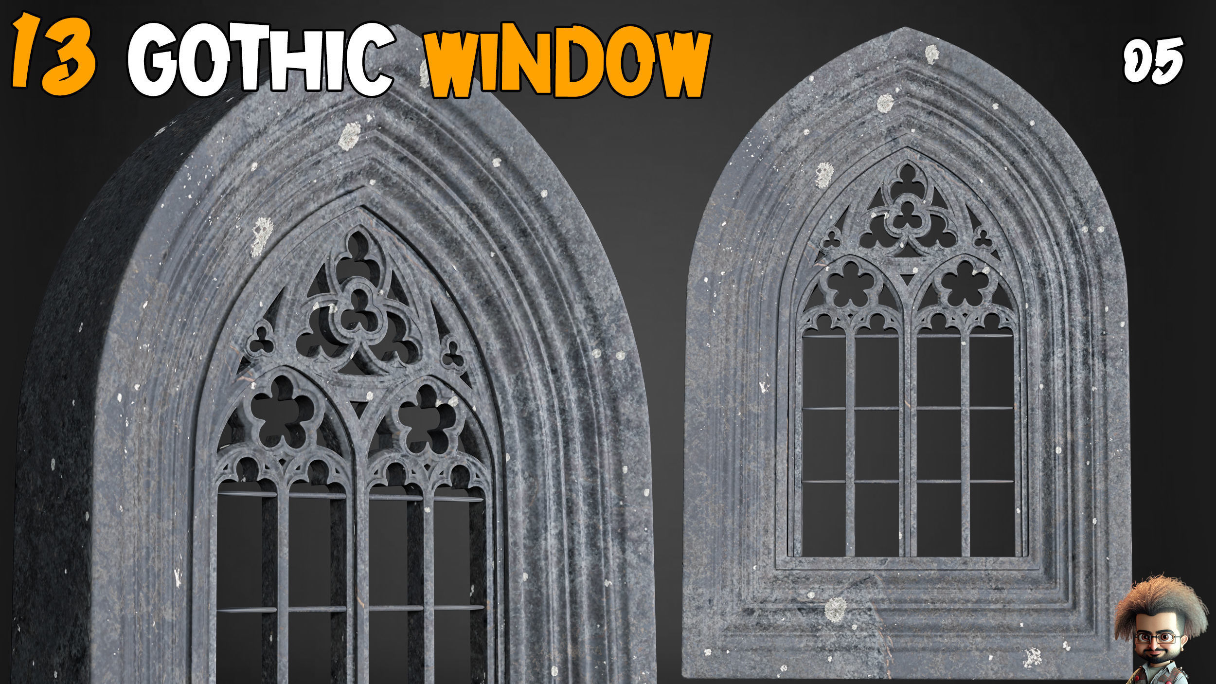 23 Gothic Door and Window 3D Model   Vol 1 Low-poly 3D model_8