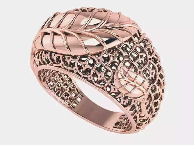 Leaves on Vines Plain gold ring