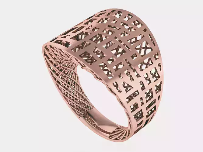 Wire Mesh Plain gold ring