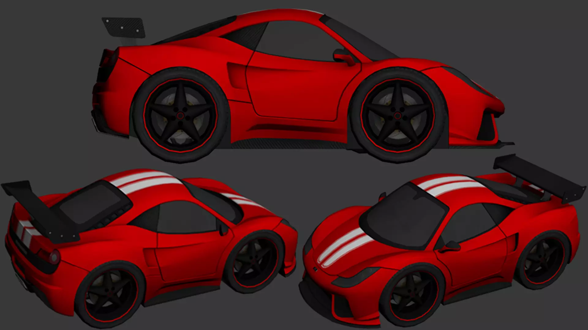 cartoon car vehicle 3d game ready model Low-poly 3D model-005 Low-poly 3D model_0