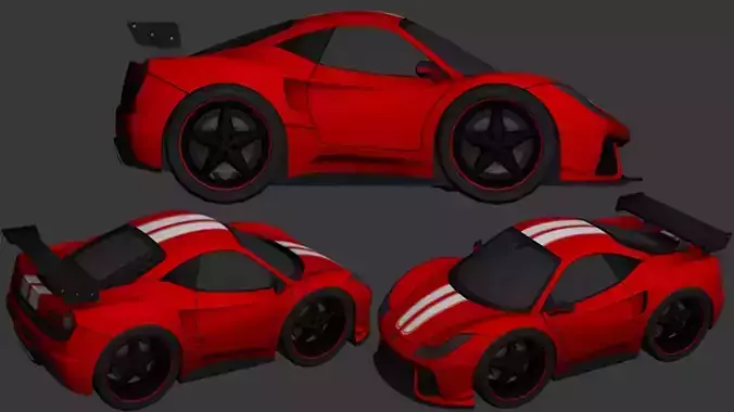 cartoon car vehicle 3d game ready model Low-poly 3D model-005 Low-poly 3D model
