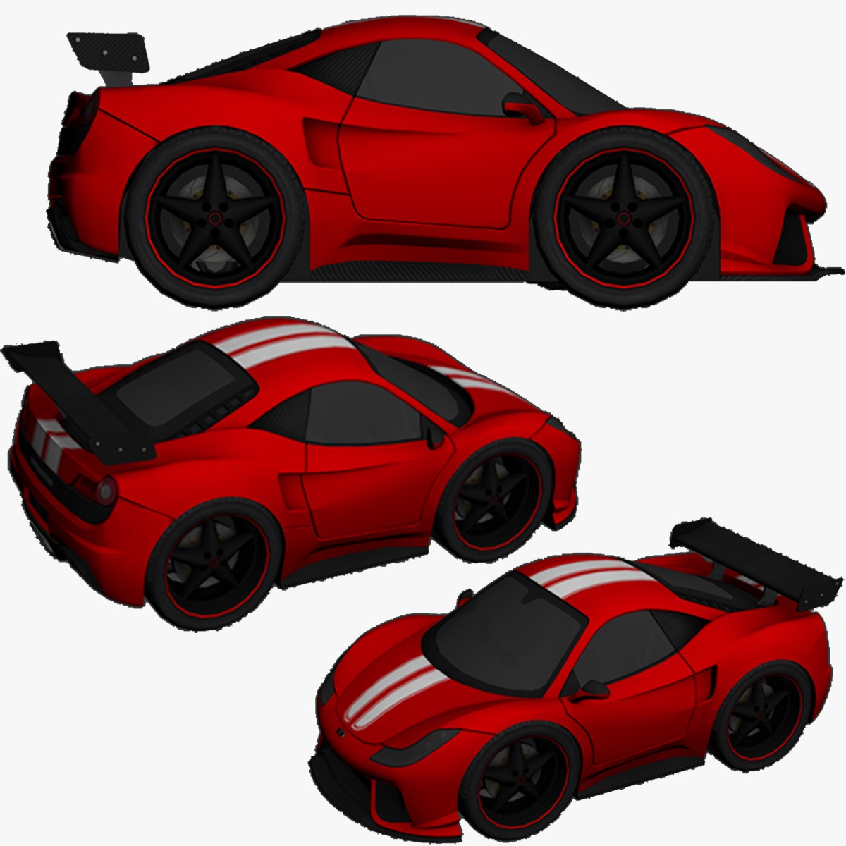 cartoon car vehicle 3d game ready model Low-poly 3D model-005 Low-poly 3D model_44