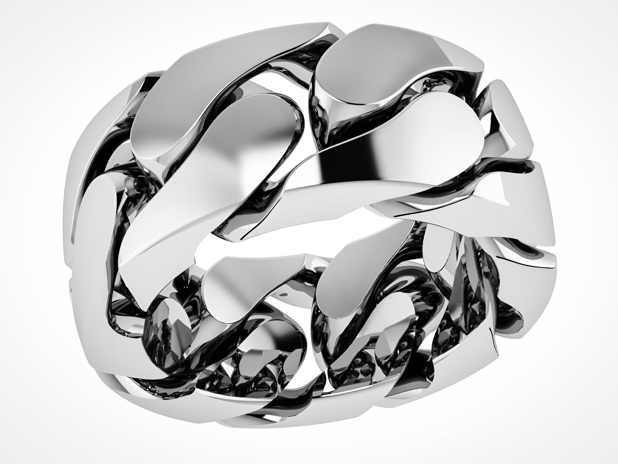 Monaco Cuban Ring 3D print model_2