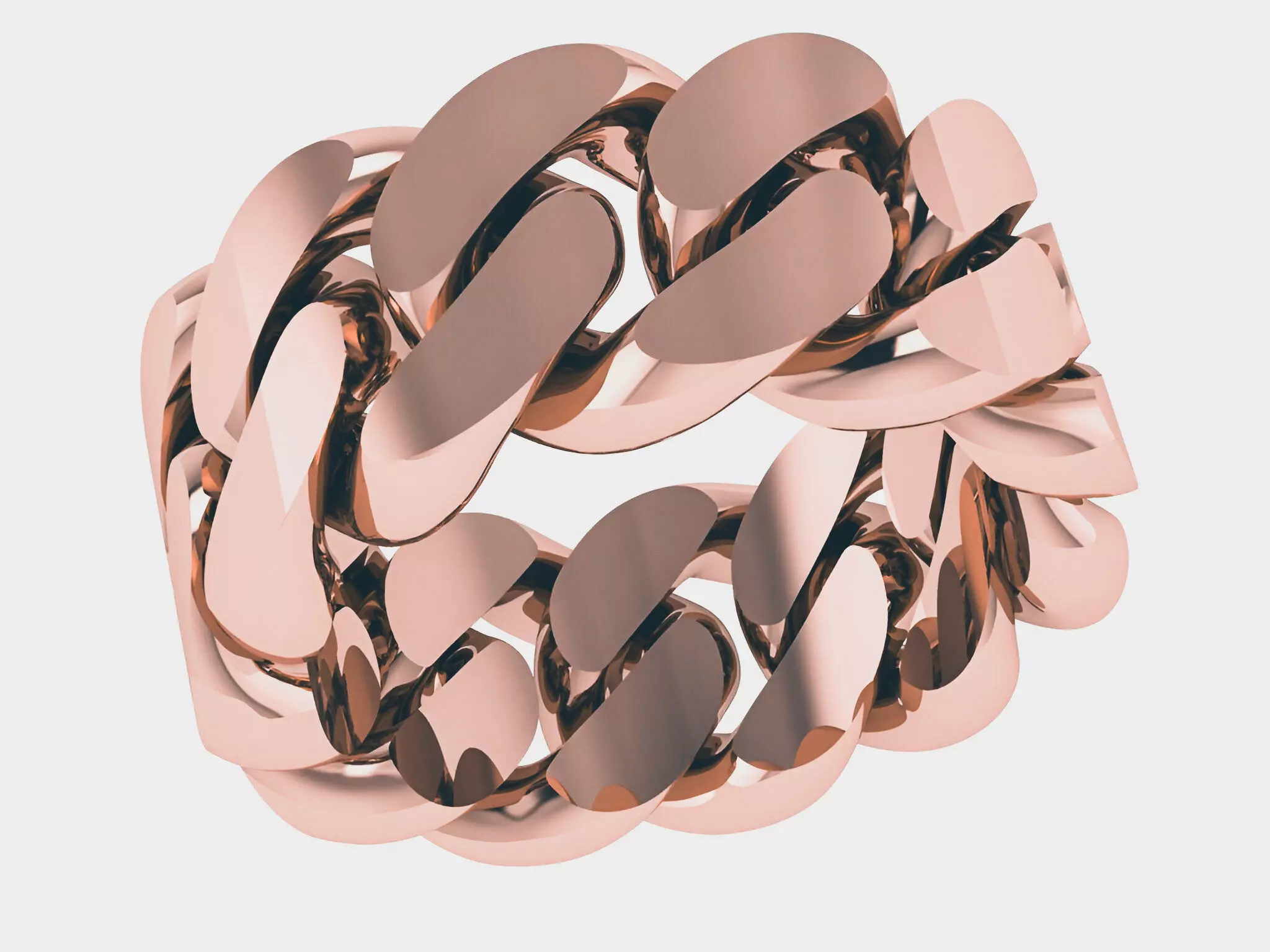 Cuban Chain Ring 3D print model_0