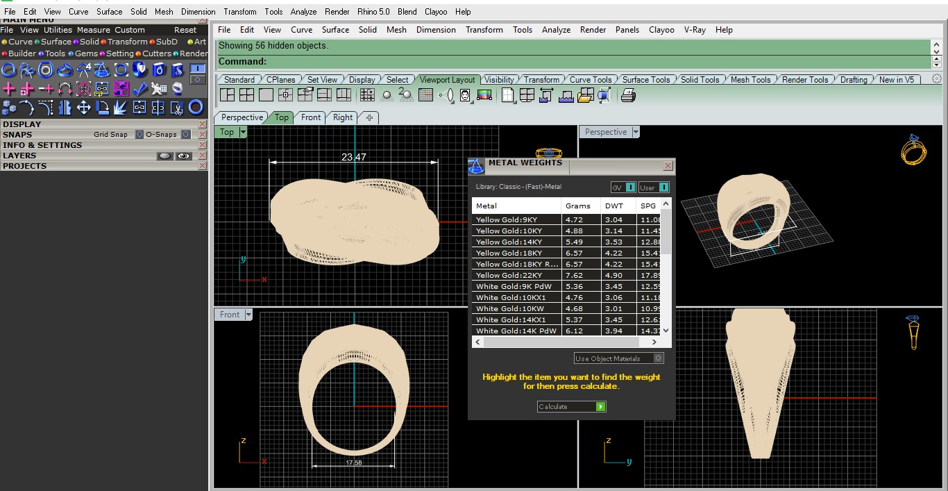 Plain gold ring 3D print model_3