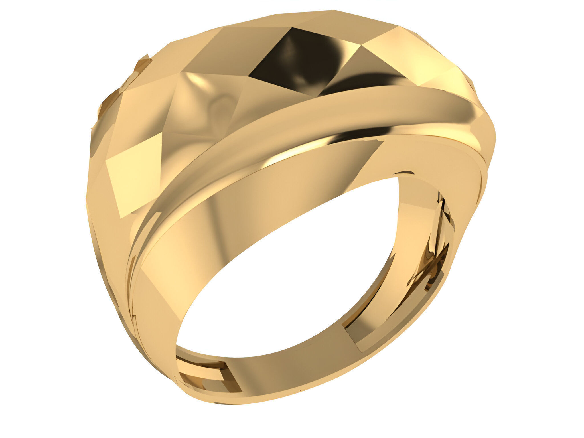 Plain gold ring 3D print model_1