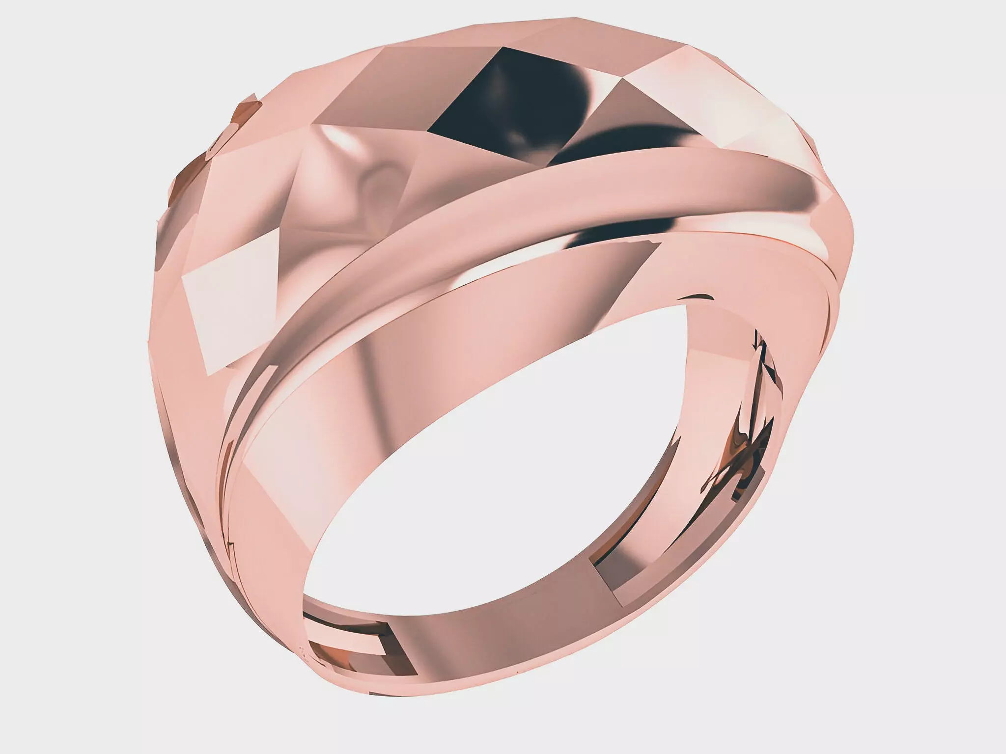 Plain gold ring 3D print model_0