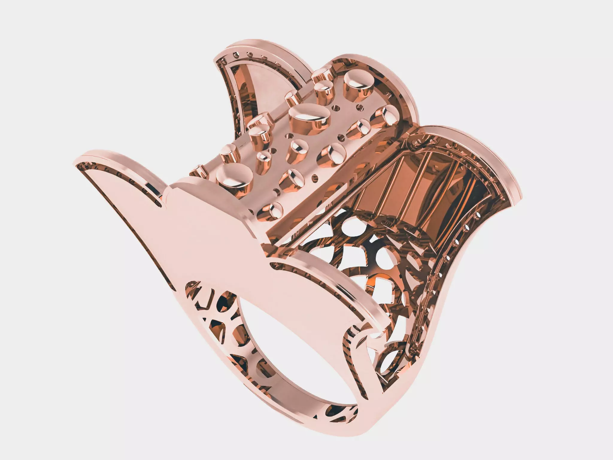 Flower Plain gold ring 3D print model_0